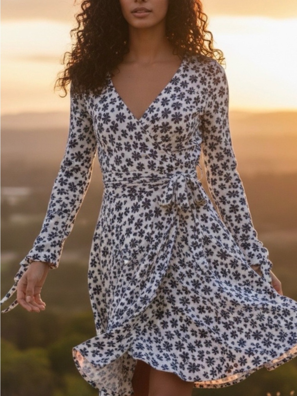 Free People Floral Wrap Dres